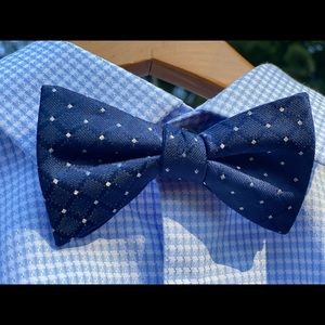 Bow tie, Men’s - Navy, Silver/gray accent color